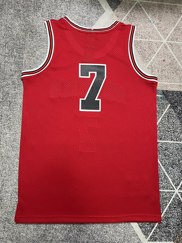 Slam Dunk Red Basketball Jersey #7 back view [SPMERGE:P273:back]
