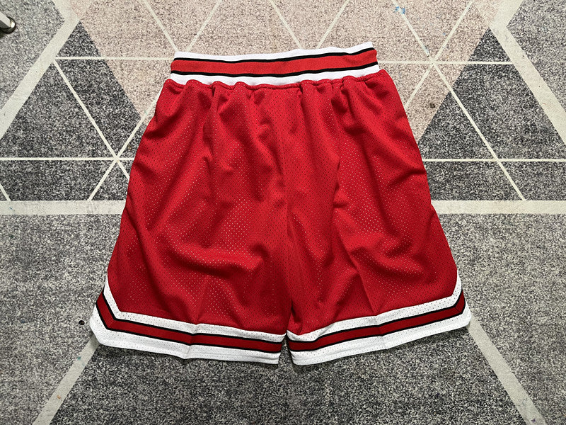 Red Slam Dunk premium basketball shorts, full back view