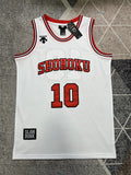 Slam Dunk White Basketball Jersey #10 front view [SPMERGE:P264:front]