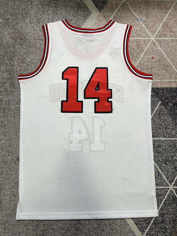 Slam Dunk White Basketball Jersey #14 back view [SPMERGE:P268:back]