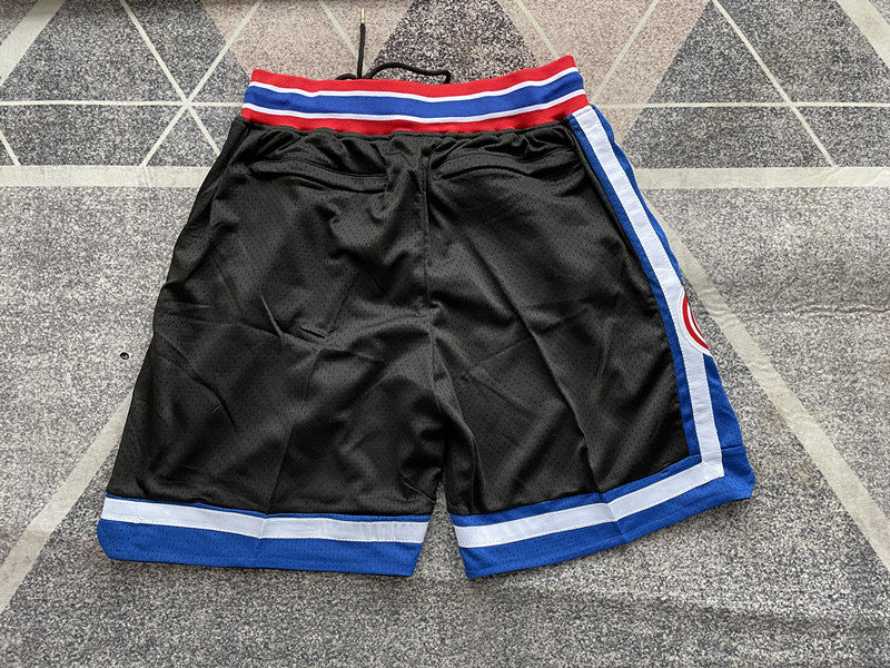 Black Space Jam premium basketball shorts, full back view