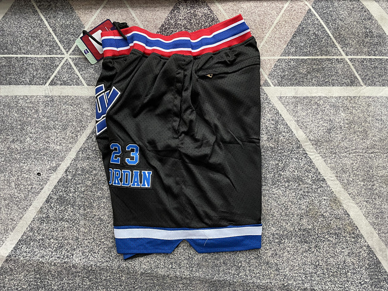 Black Space Jam premium basketball shorts, side panel detail