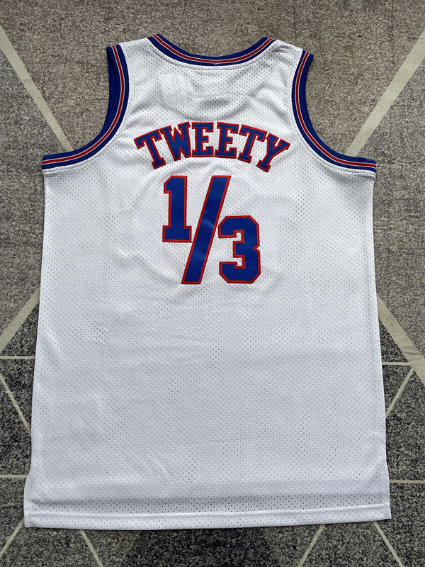 White Space Jam basketball jersey, full back view