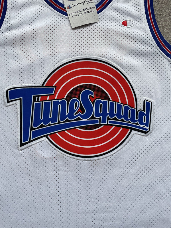 White Space Jam basketball jersey, front graphic detail