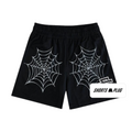 Spider Web Black mesh shorts - front product view