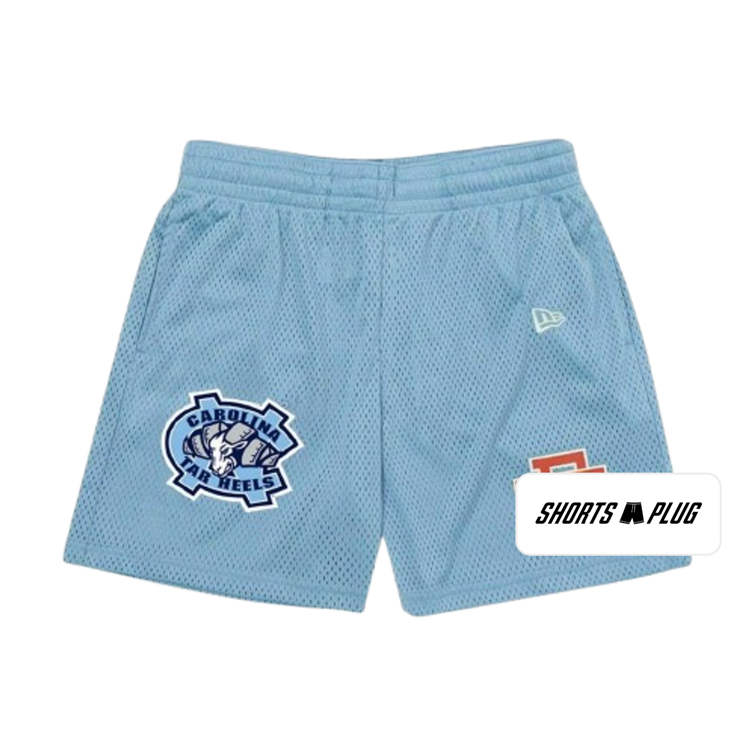 Tar Heel Blue mesh shorts - front product view