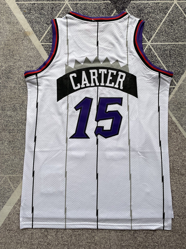 Toronto White Retro Basketball Jersey #15 back view [SPMERGE:P295:back]