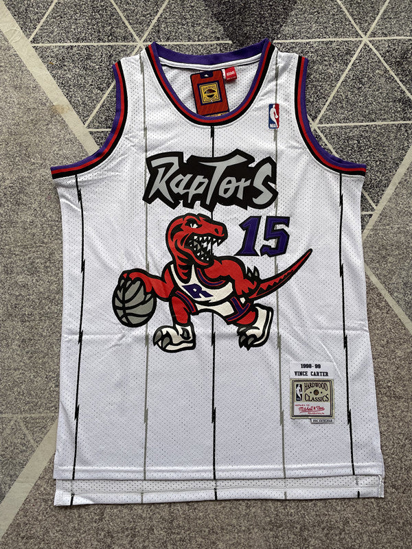 Toronto White Retro Basketball Jersey #15 front view [SPMERGE:P295:front]