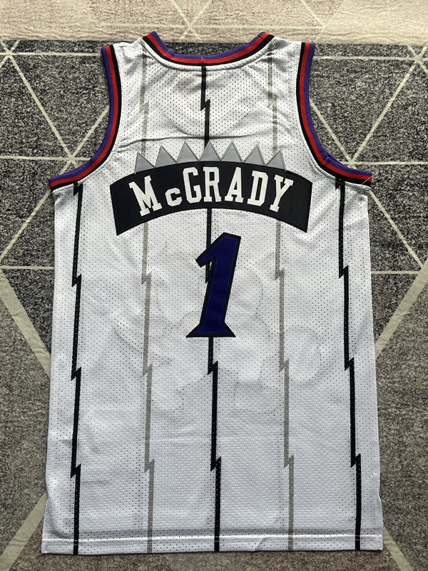 Toronto White Retro Basketball Jersey #1 back view [SPMERGE:P298:back]