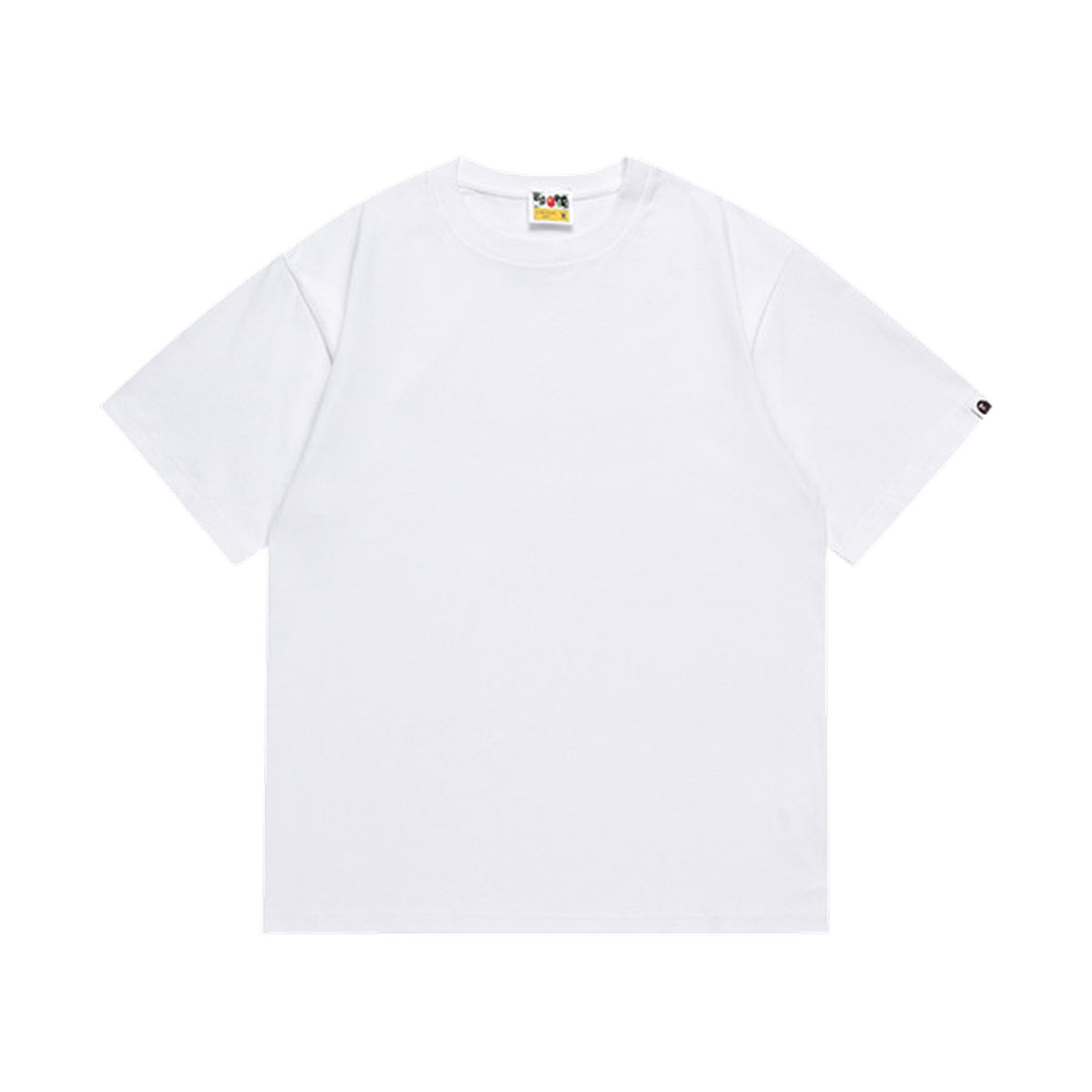 White graphic T-shirt, plain front, front view