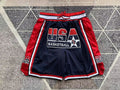 Blue USA Dream Team premium basketball shorts, full front view