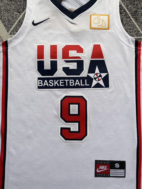 White USA Dream Team basketball jersey, front graphic detail