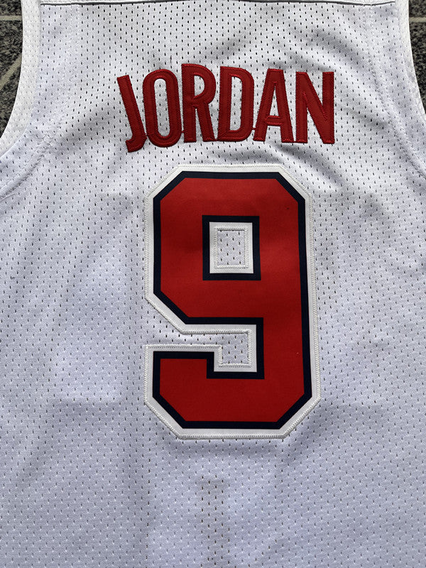 White USA Dream Team basketball jersey, back lettering and number detail