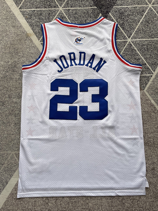 White Washington Wizards basketball jersey, full back view