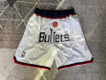 White Washington Wizards premium basketball shorts, full front view