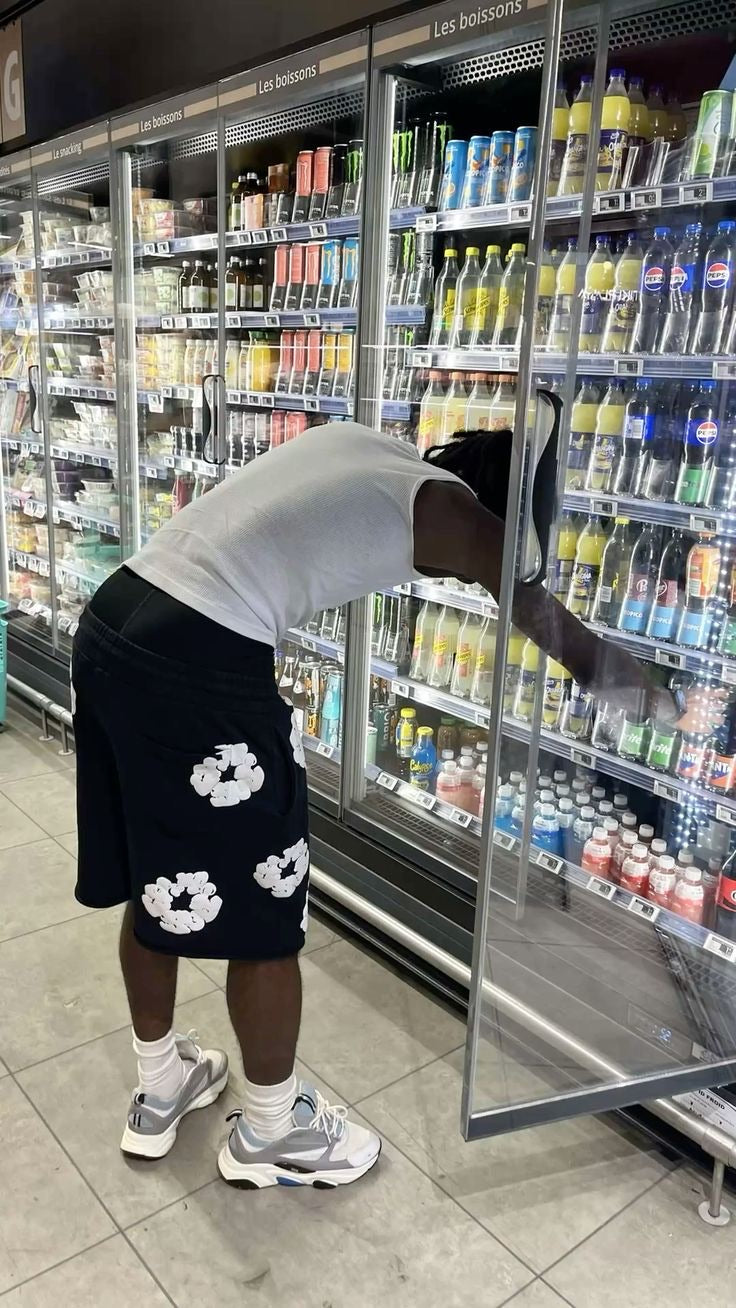 Black floral shorts everyday store outfit
